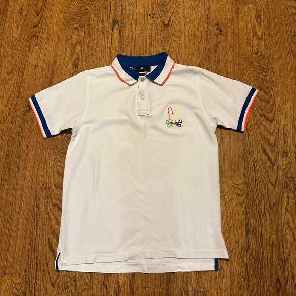 Bad Bunny white polo shirt Kid size 18 short sleeve FLAWS - Picture 1 of 10